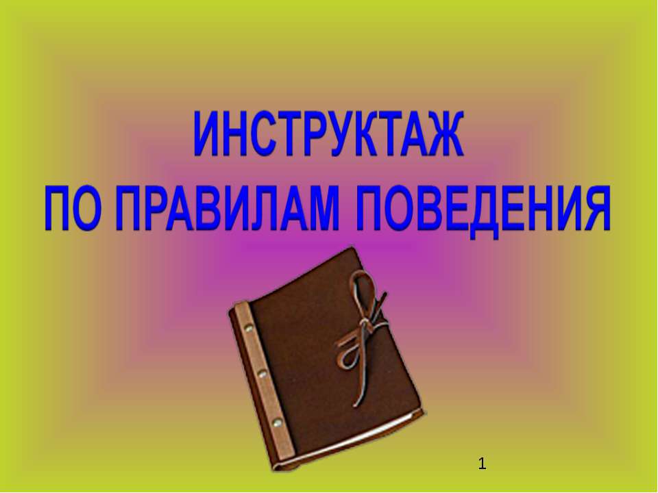Инструктаж по правилам поведения