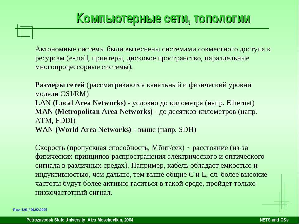 Компьютерные сети, топологии