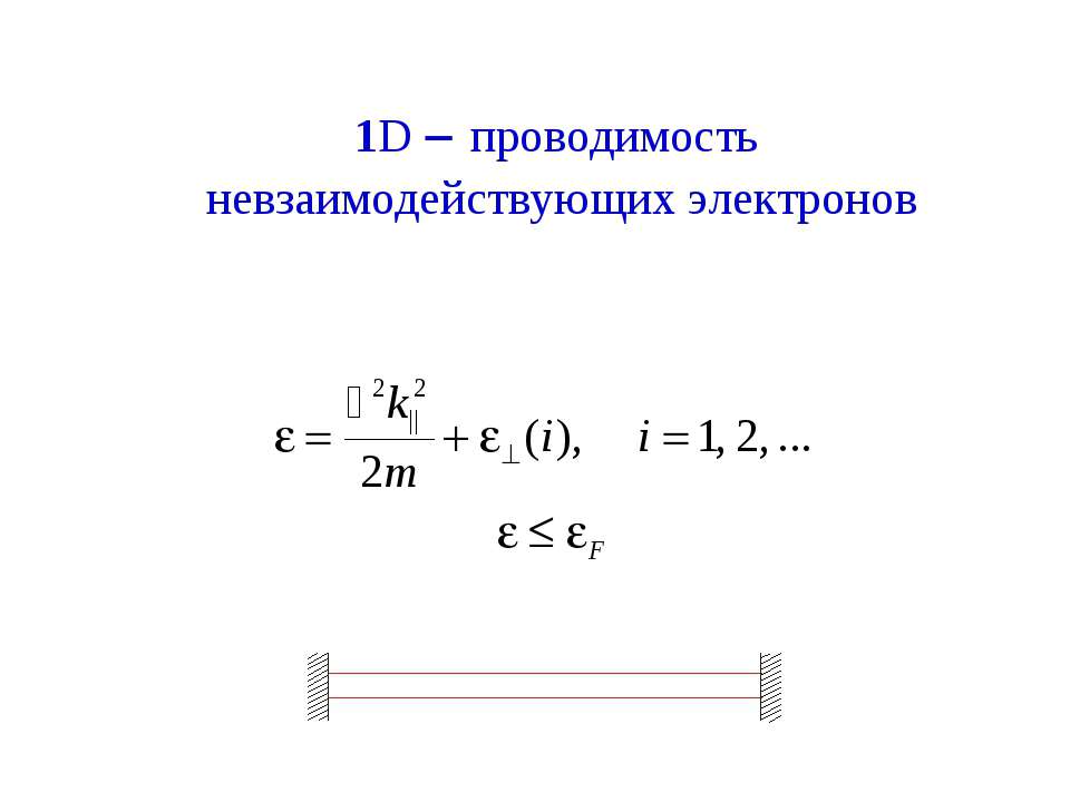 1D проводимость невзаимодействующих электронов