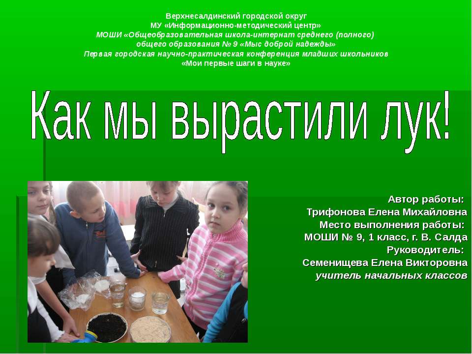 Как мы вырастили лук!