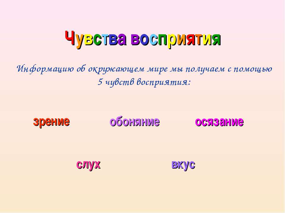 Чувства восприятия