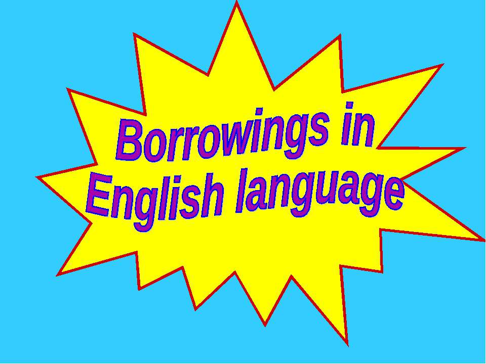 Borrowings in English language