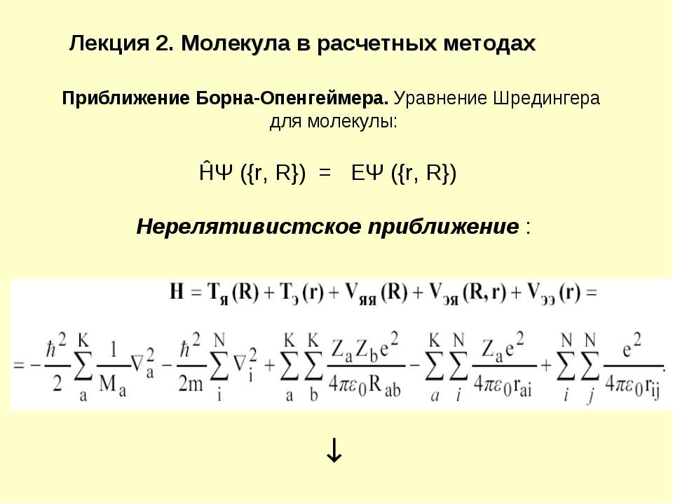 Молекула в расчетных методах