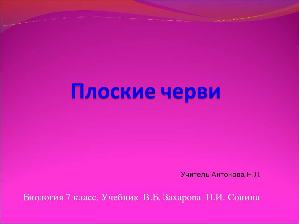 Плоские черви 7 класс