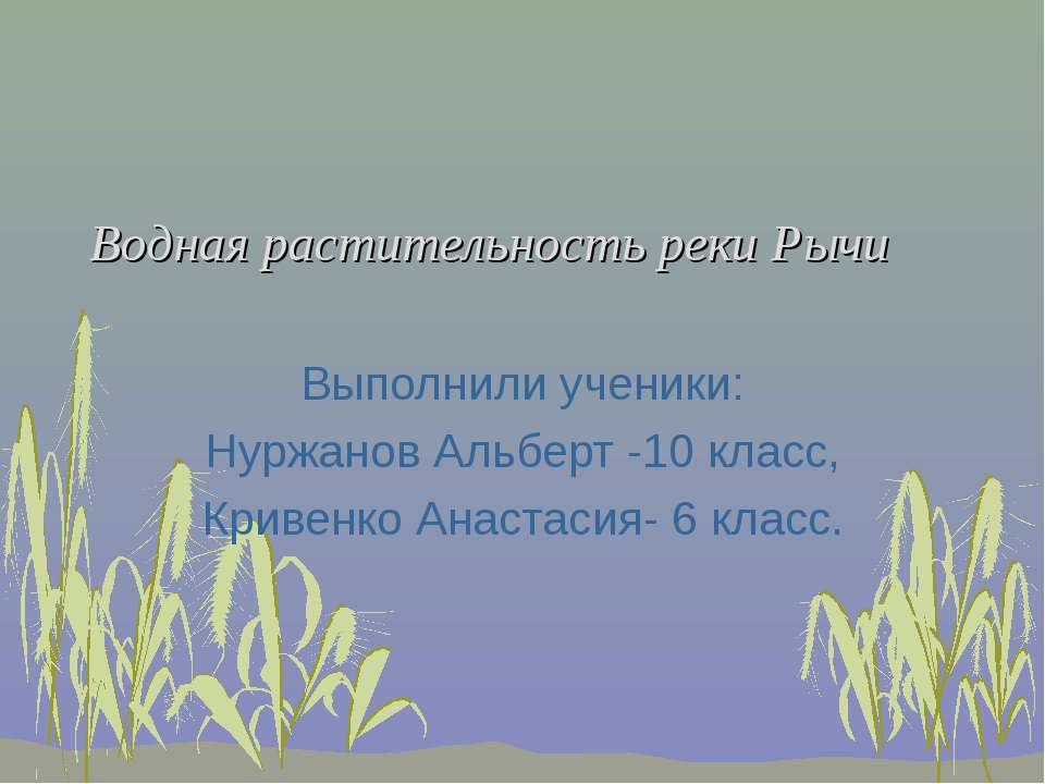 Водная растительность реки Рычи