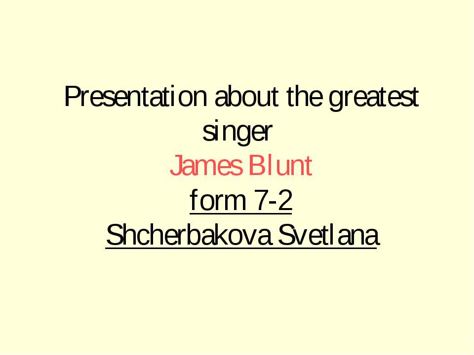 James Blunt