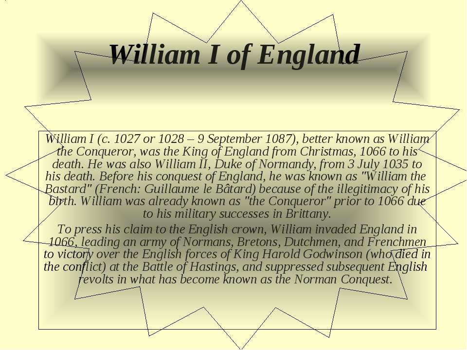 William I of England