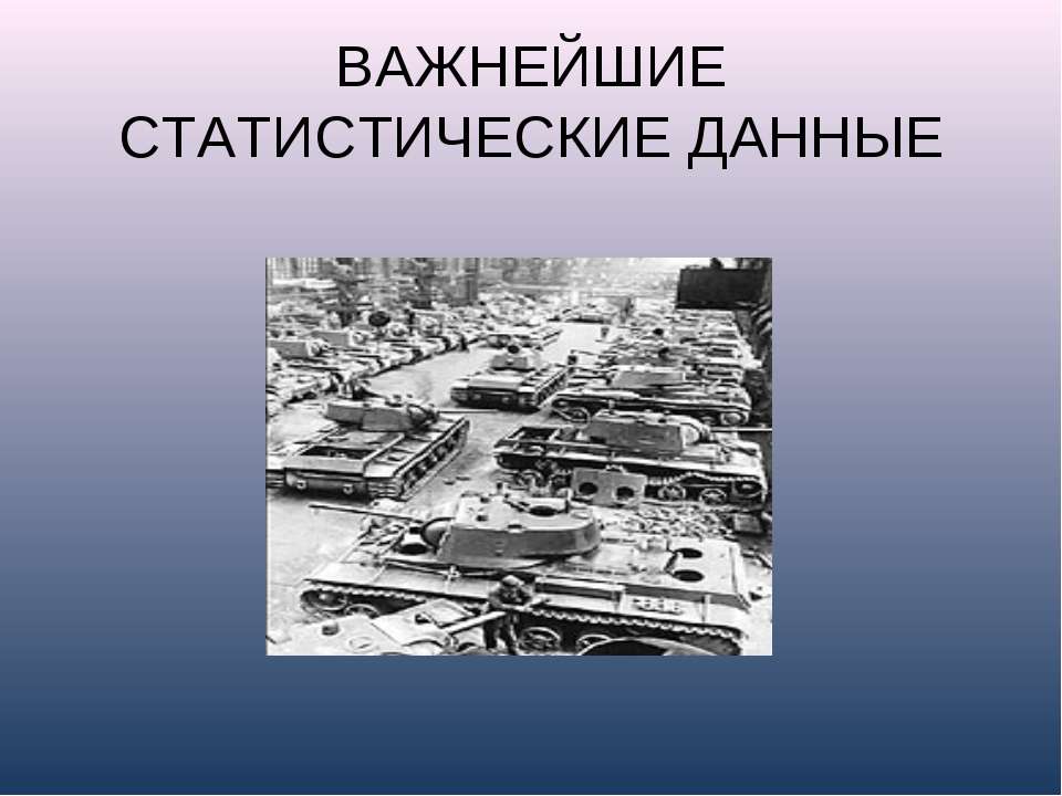 Важнейшие статистические данные